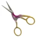Borduurschaar ooievaar goud roze