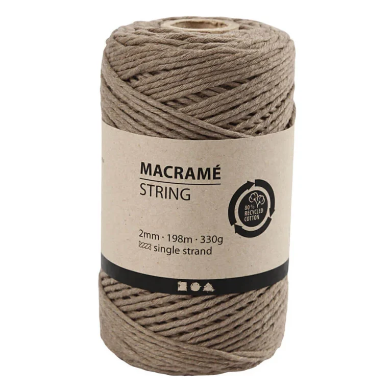Macramekoord 2mm lichtbruin