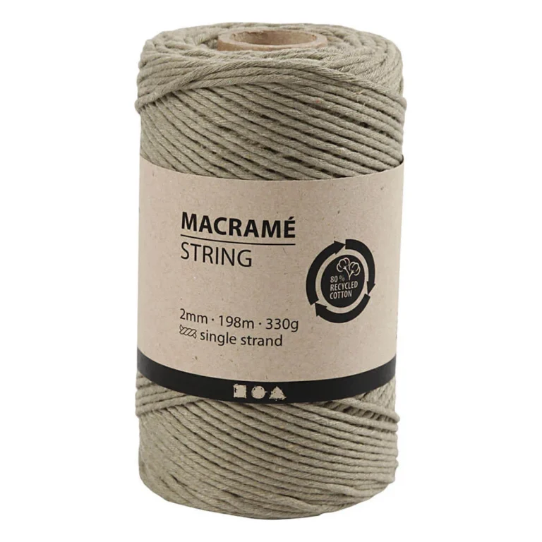 Macramekoord 2mm mosgroen