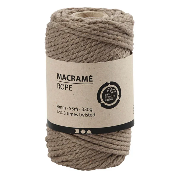 Macramekoord 4mm lichtbruin